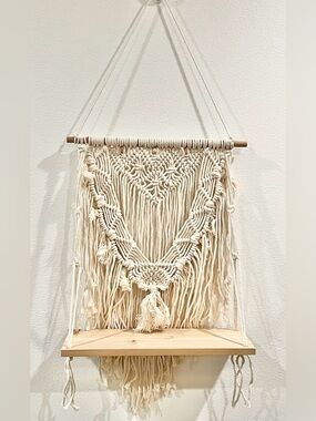 Macrame Shelf Wall Boho Decor- Large